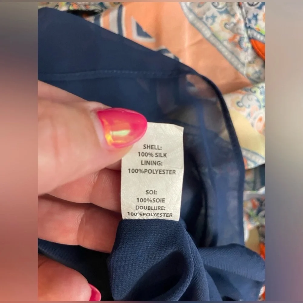 Ramy Brook Silk Geometric-Shape Multicolor V Neck Sleeveless Drop Waist Dress - Picture 4 of 4